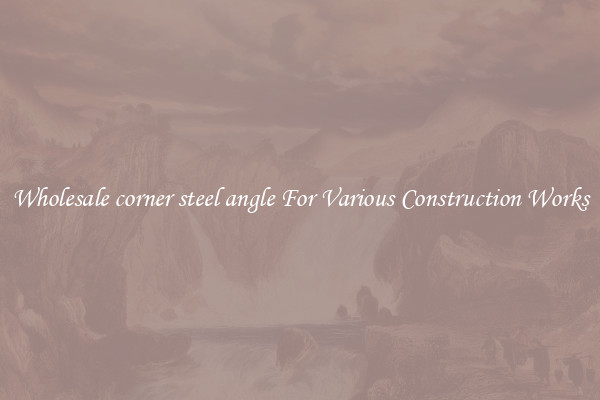 Wholesale corner steel angle For Various Construction Works