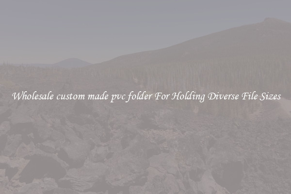 Wholesale custom made pvc folder For Holding Diverse File Sizes