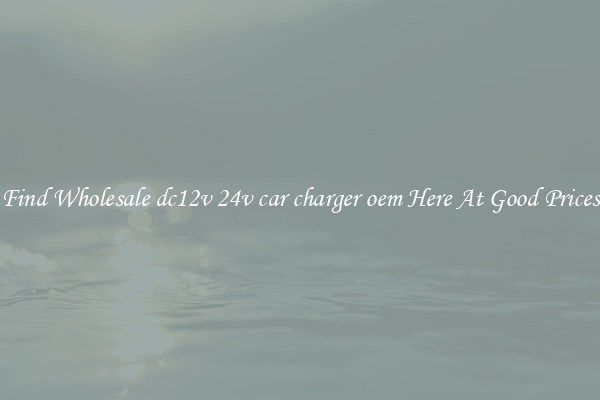 Find Wholesale dc12v 24v car charger oem Here At Good Prices
