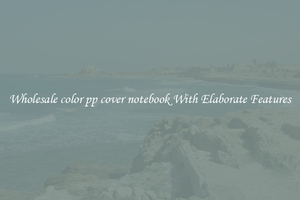Wholesale color pp cover notebook With Elaborate Features