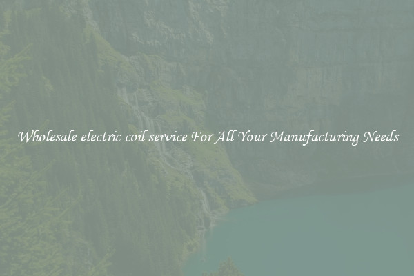 Wholesale electric coil service For All Your Manufacturing Needs